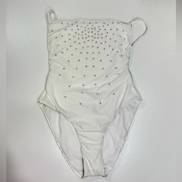 BASTA Surf Swim One Piece White Pearl Mailot Swimsuit Backless Size Small NEW - Picture 4 of 9